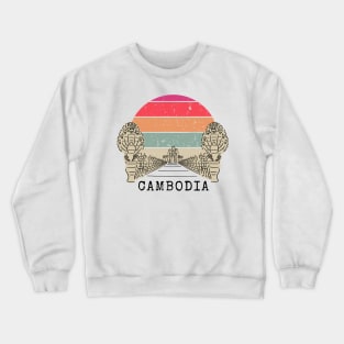 Angkor Thom Majesty: Cambodia's Ancient Wonder -- Vintage Edition Red Crewneck Sweatshirt